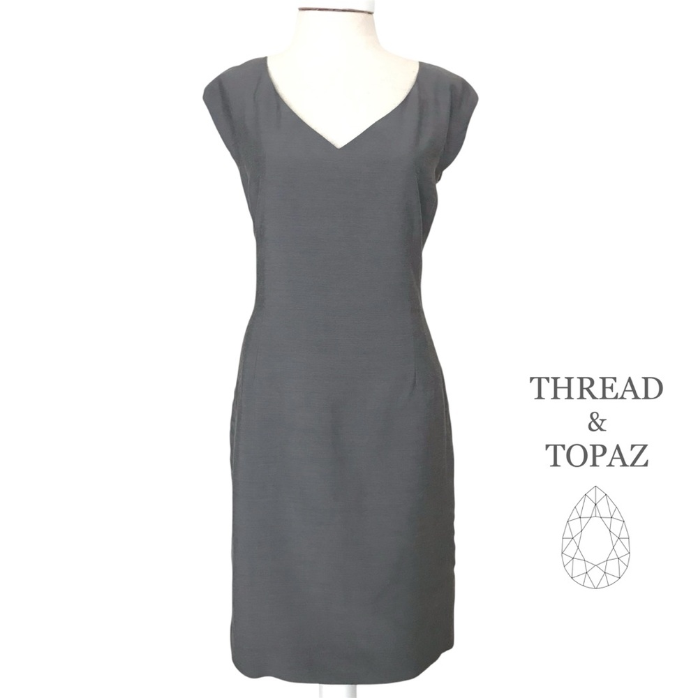 Emanuel Ungaro Cap Sleeve Grey Minimalist 90s Shift Dress Size 6